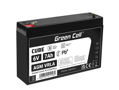 Green Cell ® AGM 6V 7Ah batteri VRLA blybatterileksaker elektriska leksaker larmar barnfordon