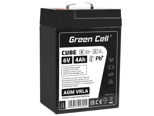 Green Cell ® AGM 6V 4Ah batteri VRLA blybatterileksaker elektriska leksaker larmar barnfordon