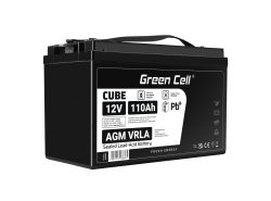 Green Cell® AGM 12V 110Ah Akku VRLA Blei-Batterie Unbemann Fischkutter Boot Scooter Rasentraktor Rasenmäher