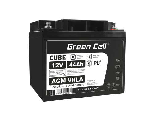 Green Cell ® AGM 12V 44Ah batteri VRLA blybatteri Unbemann fiskeskärare båtskoter gräsklippare gräsklippare