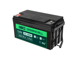 Green Cell Cube AGM VRLA IP54 12V 65Ah underhållsfri batteri för gräsklippare, skoter, båt, rullstol
