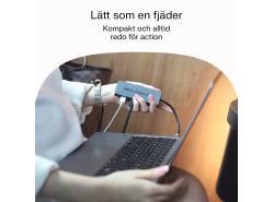 Adapter Basic HUB Greencell USB-C 4in1 (4×USB-A 3.0) – snabb överföring upp till 5 Gb/s, aluminiumhus
