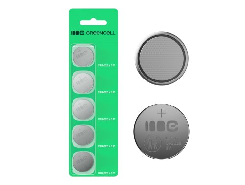 5x litiumbatteri CR2025 CR 2025 3V 160mAh Greencell knappcell Blister