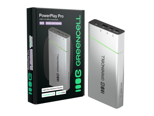 Powerbank Greencell PowerPlay Pro 20800mAh 65W – snabbladdning, PD, Ultra Charge, tillverkad i Polen