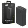 Greencell PowerPlay 30 - svart powerbank med 30 000mAh, 22,5W, 4 portar