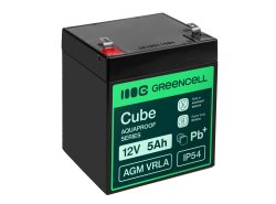 Greencell AGM VRLA 12V 5Ah underhållsfri batteri för kassa leksak kamera (91x70x102mm)