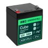 Greencell AGM VRLA 12V 5Ah underhållsfri batteri för kassa leksak kamera (91x70x102mm)