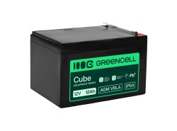 Greencell AGM VRLA 12V 12Ah underhållsfri akumulator för kassaapparat, leksaker, kameror (151x98.5x95mm)