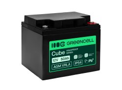 Greencell AGM VRLA 12V 50Ah underhållsfritt batteri för UPS, vågar, husbilar (197x166x170mm)