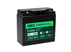 Greencell AGM VRLA 12V 18Ah underhållsfritt batteri för kassaapparat, leksaker, kameror (181x77x167mm)