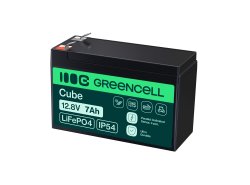 Green Cell CUBE LiFePO4 Batteri 7Ah 12.8V 89.6Wh LFP litiumbatteri 12V för UPS, Larm, Övervakning, Leksak, CCTV telekom