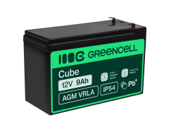 Green Cell ® AGM 12V 9Ah batteri VRLA blybatteri Unbemann UPS UPS system UPS system backup batteri