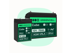 Green Cell CUBE AGM IP54 12V 55Ah batteri VRLA blybatteri Unbemann fiskeskärare båtskoter gräsklippare gräsklippare