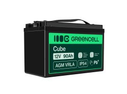 Green Cell ® AGM 12V 90Ah batteri VRLA blybatteri Unbemann Caravan fotovoltaisk rullstol solbatteri
