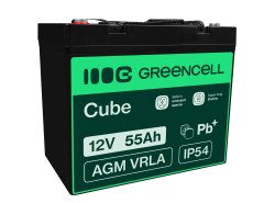Green Cell ® AGM 12V 55Ah batteri VRLA blybatteri Unbemann fiskeskärare båtskoter gräsklippare gräsklippare