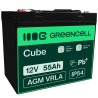 Green Cell ® AGM 12V 55Ah batteri VRLA blybatteri Unbemann fiskeskärare båtskoter gräsklippare gräsklippare