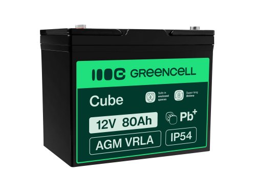 Green Cell ® AGM 12V 80Ah batteri VRLA blybatteri Unbemann fiskeskärare båtskoter gräsklippare gräsklippare