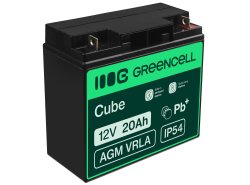 Green Cell ® AGM 12V 20Ah batteri VRLA blybatteri Unbemann Caravan fotovoltaisk rullstol solbatteri