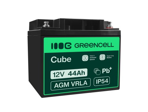 Green Cell ® AGM 12V 44Ah batteri VRLA blybatteri Unbemann fiskeskärare båtskoter gräsklippare gräsklippare