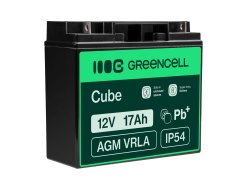 Green Cell ® AGM 12V 17Ah batteri VRLA blybatteri Unbemann fiskeskärare båtskoter gräsklippare gräsklippare