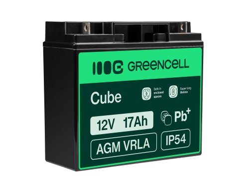 Green Cell ® AGM 12V 17Ah batteri VRLA blybatteri Unbemann fiskeskärare båtskoter gräsklippare gräsklippare