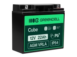 Green Cell ® AGM 12V 22Ah batteri VRLA blybatteri Unbemann fiskeskärare båtskoter gräsklippare gräsklippare