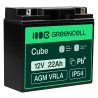 Green Cell ® AGM 12V 22Ah batteri VRLA blybatteri Unbemann fiskeskärare båtskoter gräsklippare gräsklippare