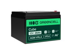 Green Cell ® AGM 12V 28Ah batteri VRLA blybatteri Unbemann fiskeskärare båtskoter gräsklippare gräsklippare