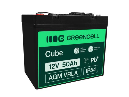 Green Cell ® AGM 12V 50Ah batteri VRLA blybatteri Unbemann fiskeskärare båtskoter gräsklippare gräsklippare