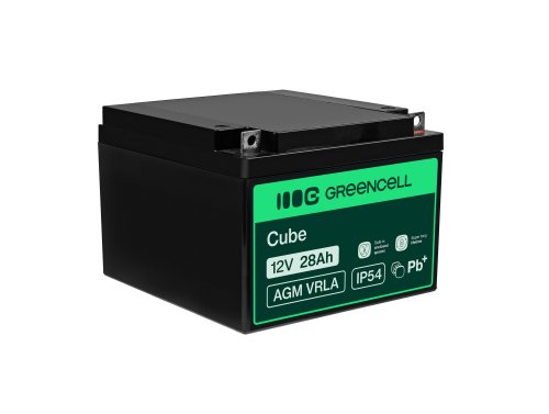 Green Cell ® AGM 12V 28Ah batteri VRLA blybatteri Unbemann fiskeskärare båtskoter gräsklippare gräsklippare