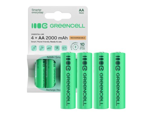4x Ackumulatorer AA R6 2000mAh Ni-MH laddningsbara Batterier Green Cell