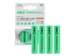 4x Ackumulatorer AAA R3 950mAh Ni-MH laddningsbara Batterier Green Cell