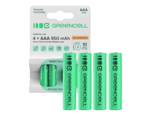 4x Ackumulatorer AAA R3 950mAh Ni-MH laddningsbara Batterier Green Cell