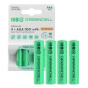 4x Ackumulatorer AAA R3 950mAh Ni-MH laddningsbara Batterier Green Cell