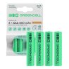 4x Ackumulatorer AAA R3 800mAh Ni-MH laddningsbara Batterier Green Cell