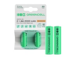 2x Ackumulatorer AA R6 2000mAh Ni-MH laddningsbara Batterier Green Cell
