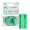2x Ackumulatorer AA R6 2000mAh Ni-MH laddningsbara Batterier Green Cell