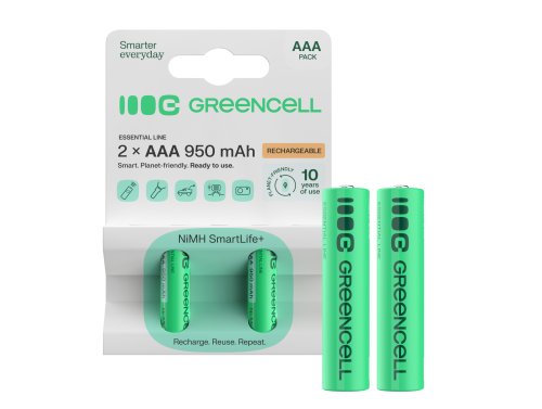 2x Ackumulatorer AAA R3 950mAh Ni-MH laddningsbara Batterier Green Cell