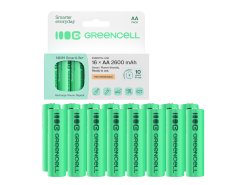 16x Ackumulatorer AA R6 2600mAh Ni-MH laddningsbara Batterier Green Cell