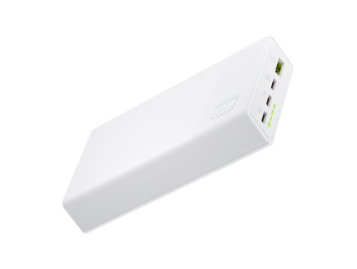 Green Cell PowerPlay20s Vit PowerBank 20000mAh 22,5W PD USB C med snabbladdning för iPhone 15 14 13 12 11 X, Samsung Galaxy S24